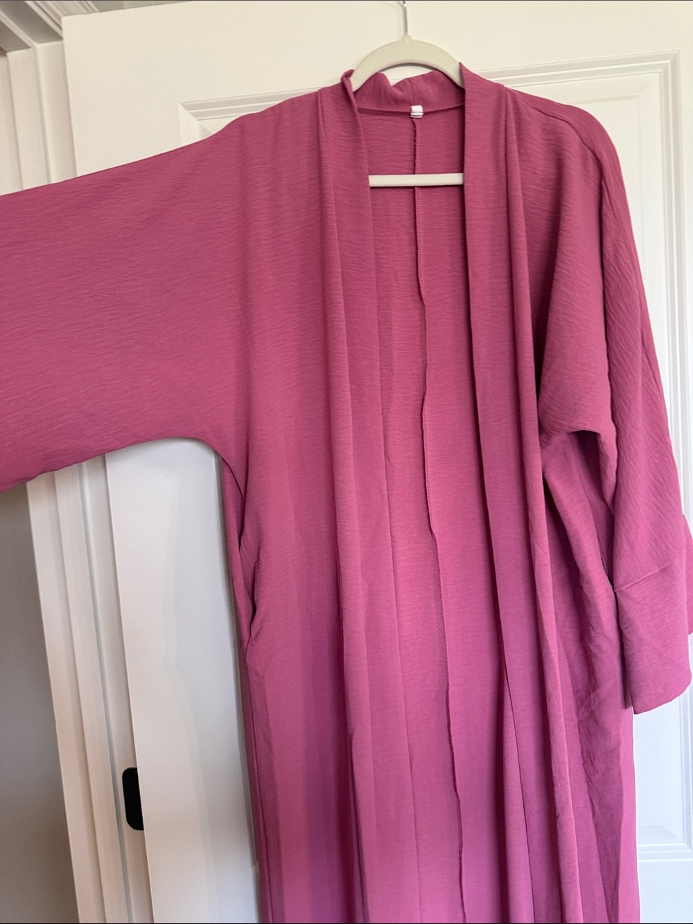 Women's Open-Front Kimono Jacket - Rose Pink
